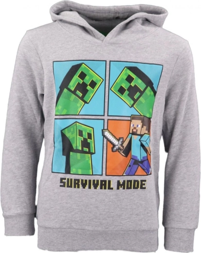 Grijze hoodie Minecraft survival mode