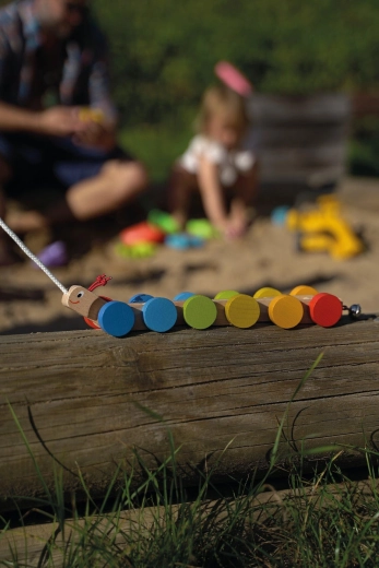 Houten trek-rups Mathilda