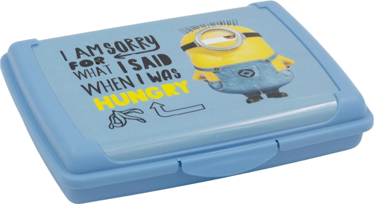 Minions lunchbox met kliksluiting 17 × 13 × 3,5 cm blauw