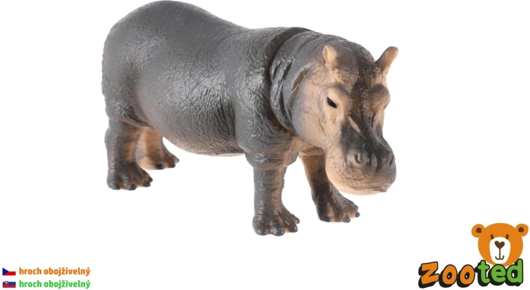 Zooted nijlpaard (Hippopotamus amphibius) plastic amfibie-figuur 12 cm - 1 stuk