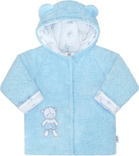 Winter babyjasje met capuchon NEW BABY Nice Bear, blauw
