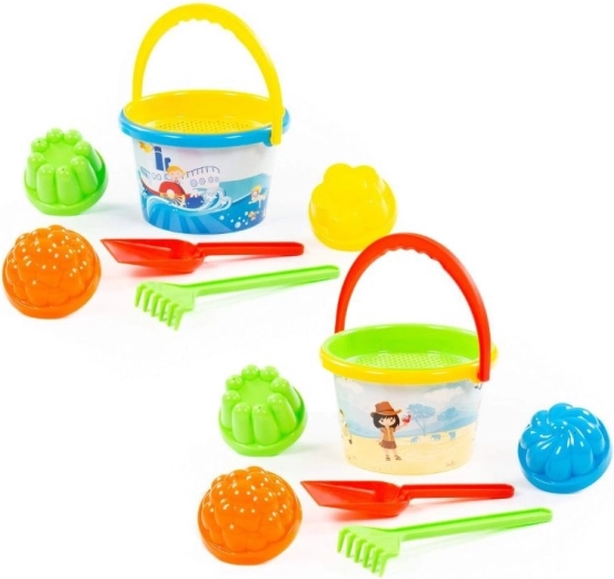 Kinderzandset met emmer met opdruk 7 stuks