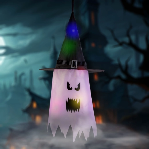 Halloween hangende LED-decoratie geest roze