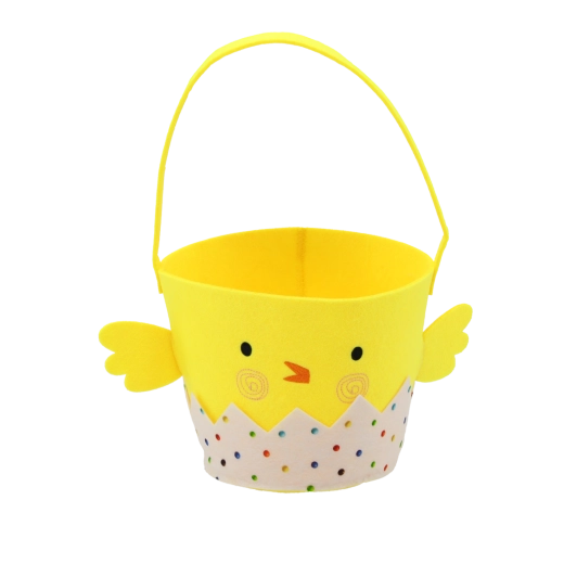 Vilt paasmandje met kuikentje