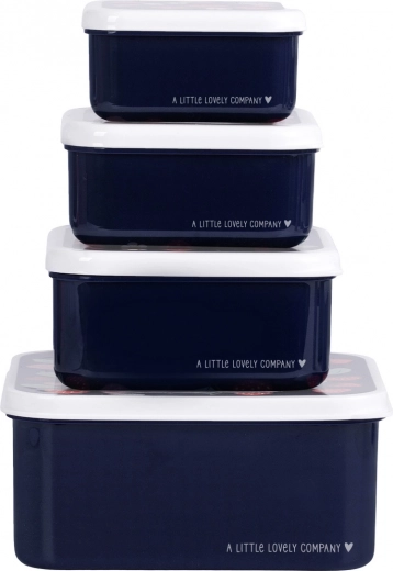 Set van vier snackdoosjes A Little Lovely Company – Aardbeien