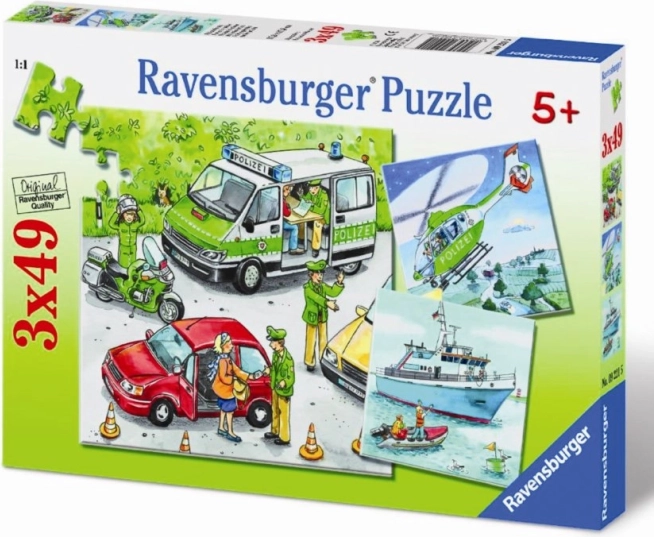 Puzzel Politie in actie 3×49 stukjes RAVENSBURGER