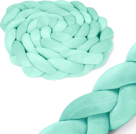 Gebreide stootrand voor ledikant 3 m – mint