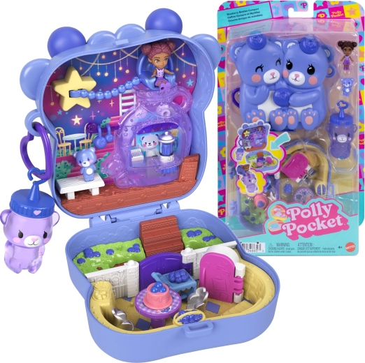 Polly Pocket compacte set Bosbessenbeertjes met poppetjes en accessoires