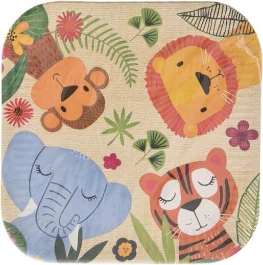 Papieren partyborden Jungle 23 × 23 cm, 10 stuks