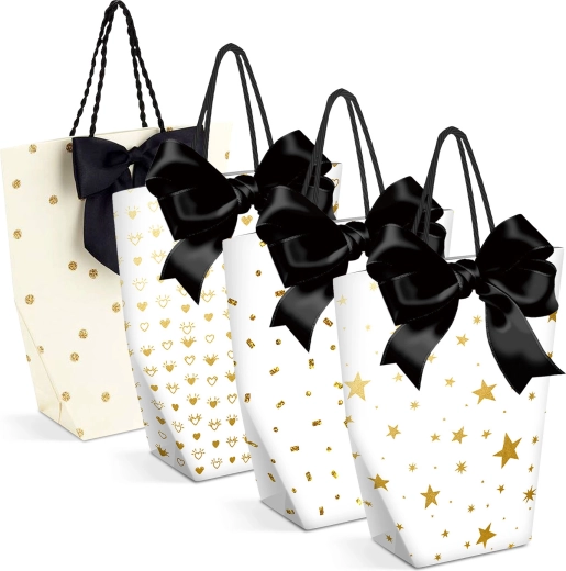 Kerstpapieren cadeauzak voor een fles - 1 stuk