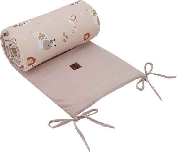 EKO bedbumper Velvet My Farm poederroze 180 × 35 cm