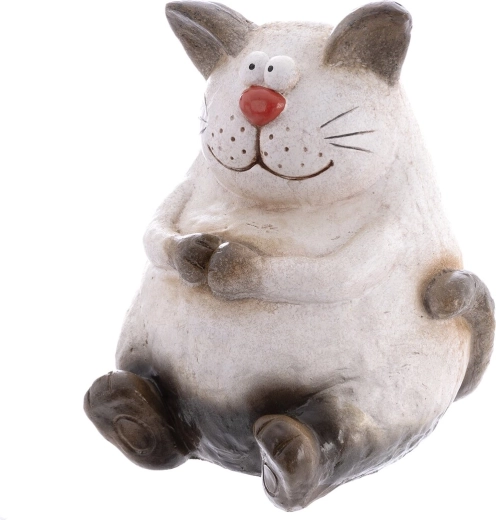 Decoratief kattenbeeldje van polyresin beige 36 cm