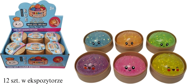 Antistress knijpbal dumpling met glitters