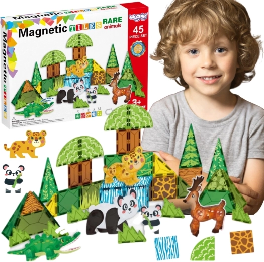 Woopie magnetische bouwset 3D zeldzame dieren 45 onderdelen
