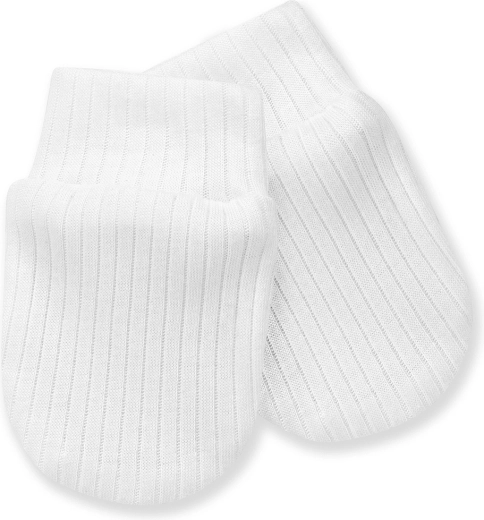 Pinokio babyhandschoentjes Lovely Day, geribbeld, wit