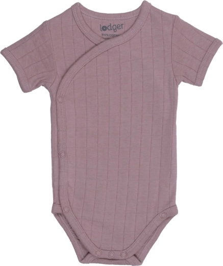 Lodger hydrofiel rompertje met korte mouw solid rose - maat 74