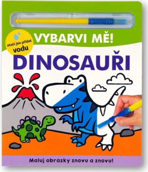 Kleur Mij In! Dinosauriërs - Boek Met Waterkleuring