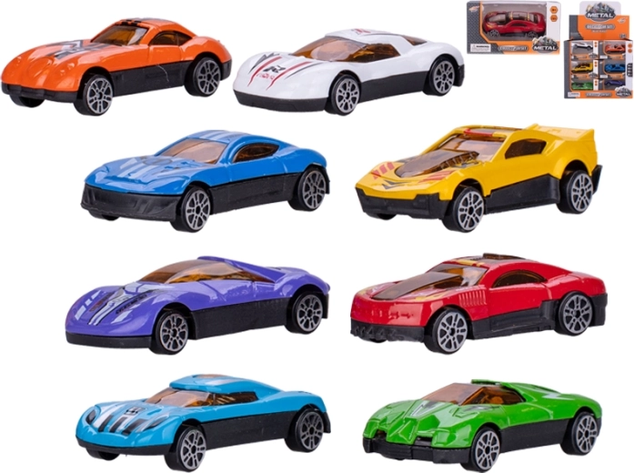 Metalen raceautootje 7 cm met vrijloop