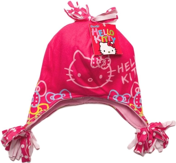 Rode fleece muts voor kinderen Hello Kitty