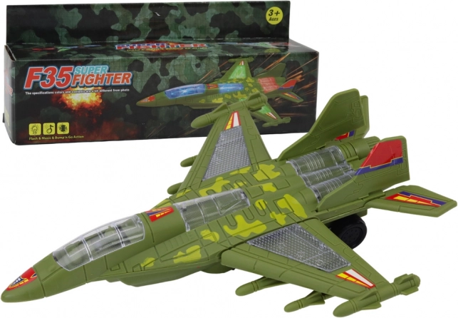 Militaire straaljager met licht en geluid – groen