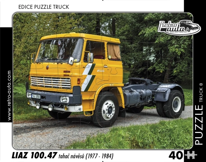 Puzzel RETRO-AUTO’S – LIAZ 100.47 trekker voor opleggers, 40 stukjes