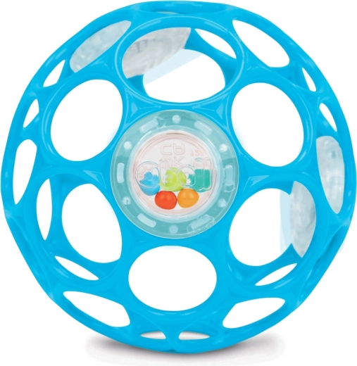 Oball rammelende bal blauw 10 cm
