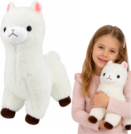 Pluchen alpaca knuffel wit 28 cm - 1 stuk