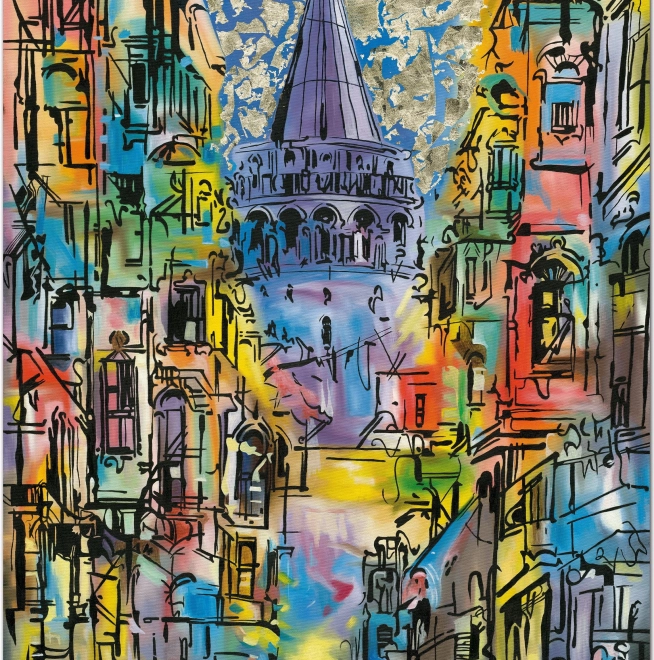 Metalachtige puzzel Galata-toren 1000 stukjes