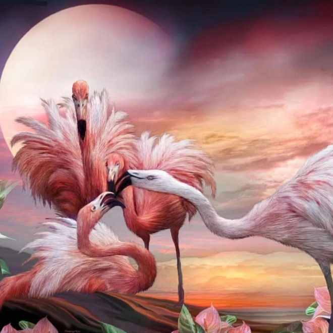 Norimpex diamant schilderen Roze flamingo's 30x40 cm