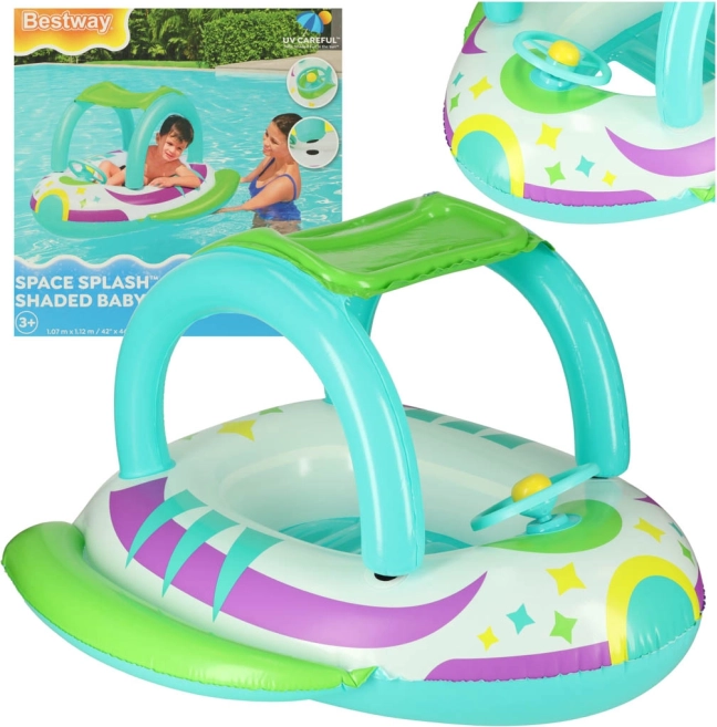 Opblaasbare kinderboot met stuur en zonnescherm Bestway