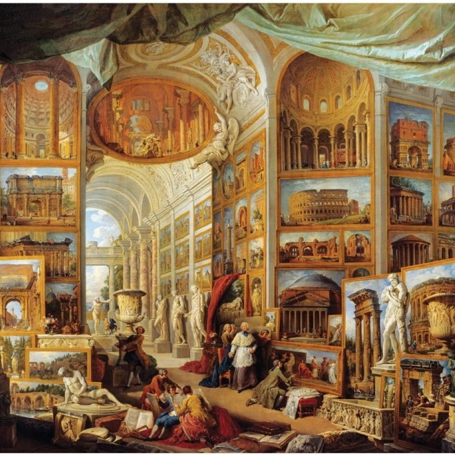 Puzzel Interieur van een denkbeeldige kunstgalerie 1000 stukjes