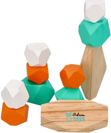 Gekleurde houten stapelstenen Adam Toys