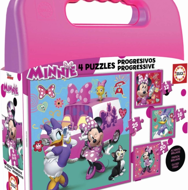 EDUCA puzzel in koffertje Minnie en Daisy 4in1 voor kinderen