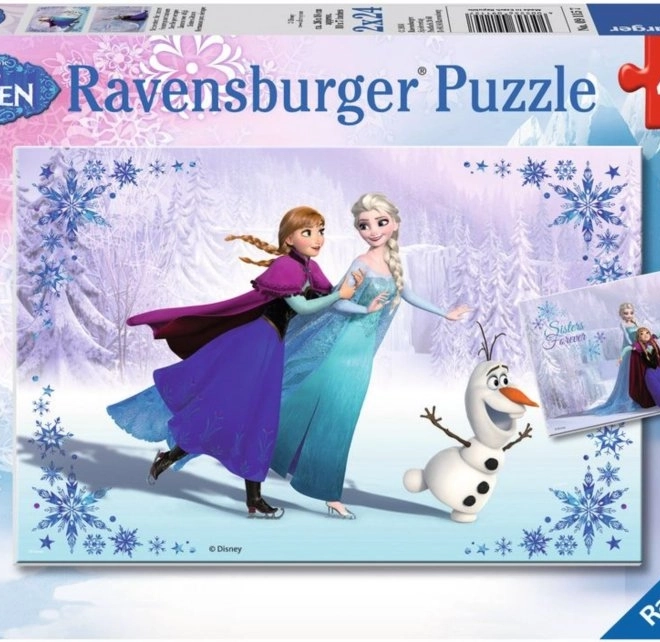 Puzzel 2x24 stukken Frozen Zusters voor Altijd