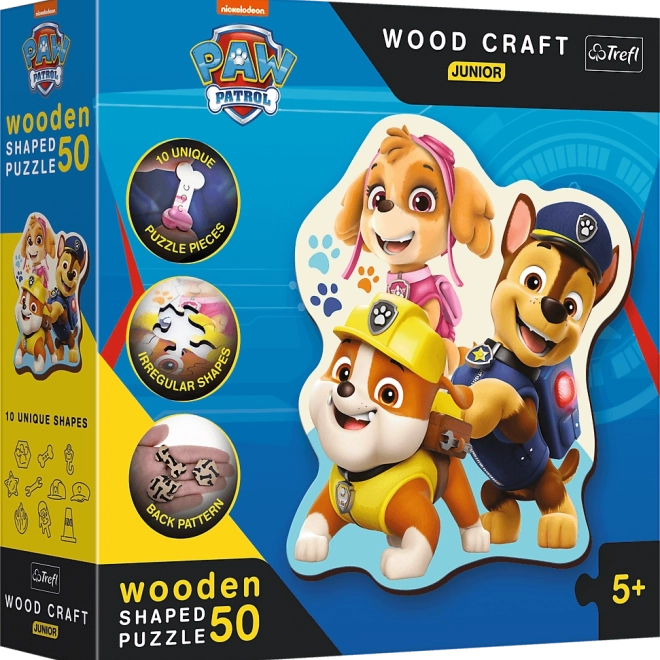 Houten tweezijdige puzzel Paw Patrol 50 stukjes