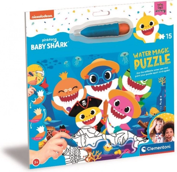 Clementoni waterpuzzel Baby Shark 15 stukjes