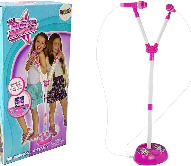 Dubbele karaoke-microfoon voor kinderen met standaard en lichten, MP3