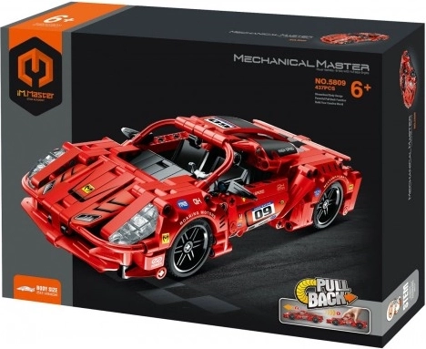 Constructieset raceauto met terugtrekmechanisme 437 stukken
