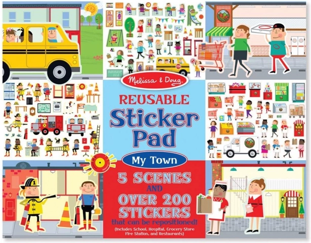 Hergebruikbare stickers Stad