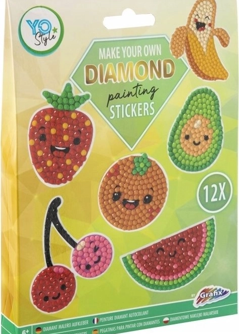 Diamant schilderen – fruitstickers 12 stuks GRAFIX