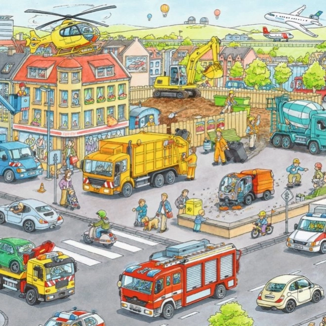 Ravensburger puzzel voertuigen in de stad 100 stukjes