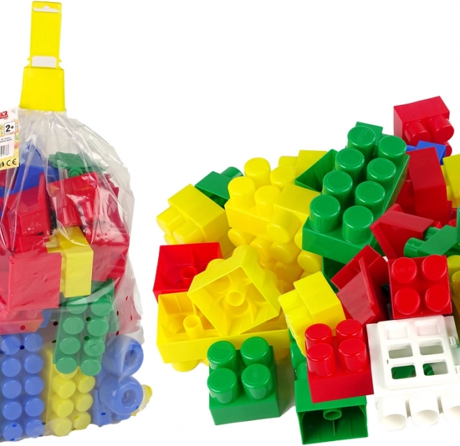 Gekleurde constructieblokken middelgroot - 65 stuks