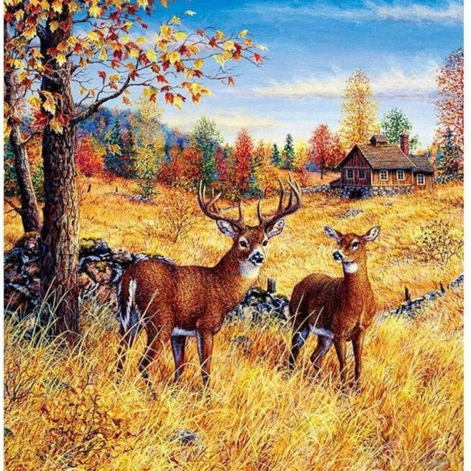 Diamant schilderen Herten in het veld 30x40 cm