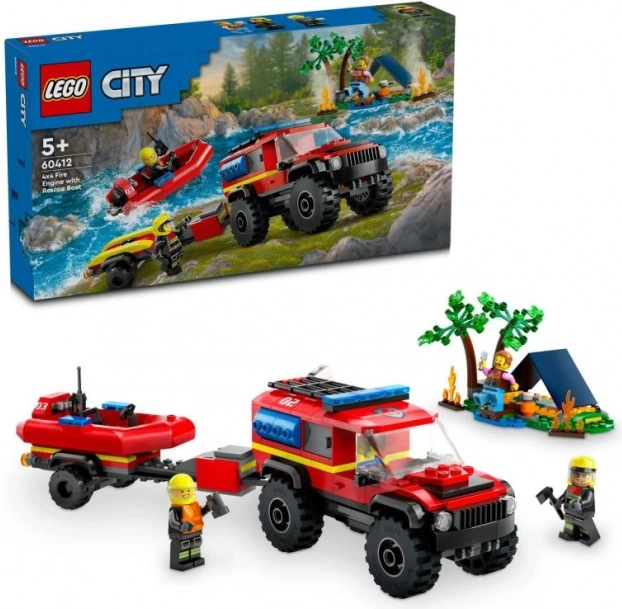 LEGO® City 60412 Brandweerwagen 4x4 en reddingsboot