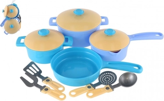 Set van plastic pannen en potten met accessoires voor kinderen