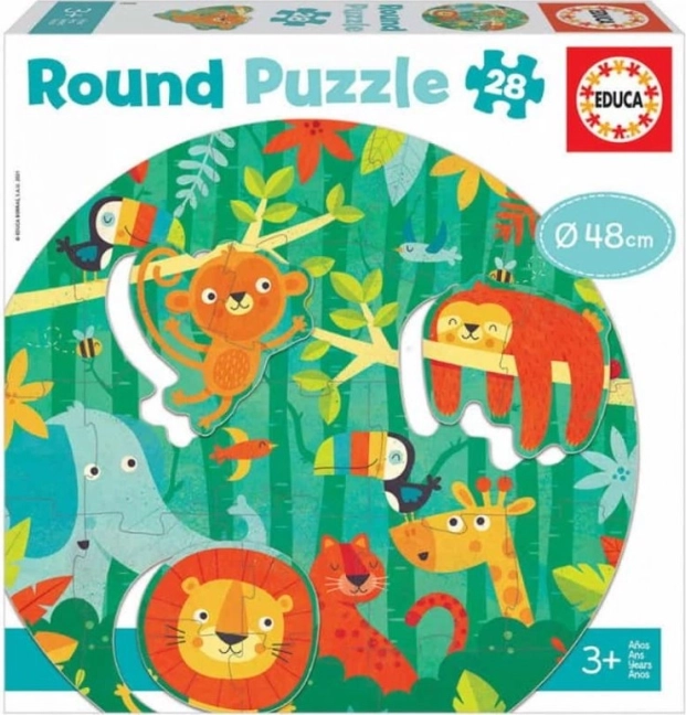 Educa ronde puzzel Jungle 28 stukken