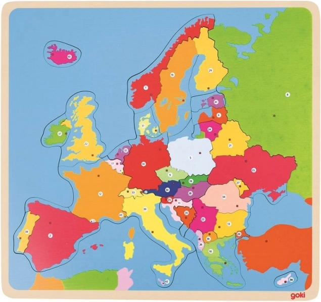 Goki houten puzzel Kaart van Europa 35 stukjes