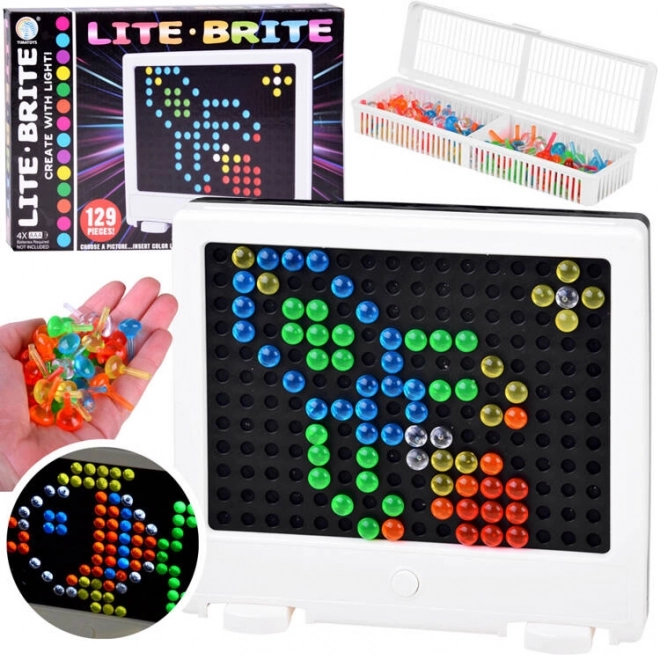 Lichtbord met gekleurde pinnetjes voor kinderen