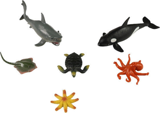 Set van zeedieren in een doos