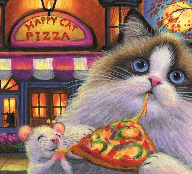 Puzzel pizza voor katten - verscheidenheid aan smaken
